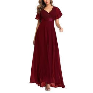 Beauty Emily Burgundy Pleated Surplice Gown Size XXL